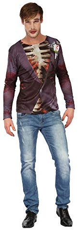 Men's Multicolor Zombie Bridegroom 3D Print Shirt (Pack of 1) - Vivid Design, Perfect for Halloween, Cosplay, Parties, & Events