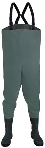 Dönges Wathose mit S5 Sicherheitsstiefel, Größe 44 (Sicherheitsstiefel Hochwasser Dönges-Wathose Pionierwasserhose Pionier-hose Kanalarbeiter Anglerhose Arbeitsschutzstiefel)