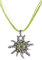 Trachtenkette Edelweiss Trachtenschmuck - Trachten Kette mit feinem Strass in div. Farben - Halskette für Dirndl und Lederhosen (Grün)