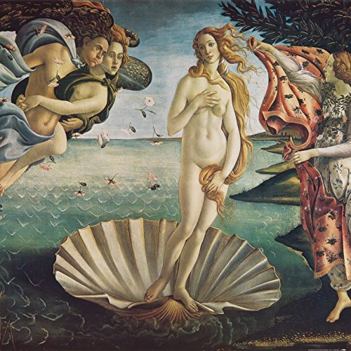 1art1 Sandro Botticelli Poster Die Geburt Der Venus, 1483-1485 Kunstdruck Bild 100x100 cm