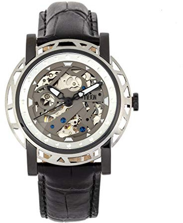 Reign Stavros Men's Automatic Black Genuine Leather Strap Watch REIRN3704