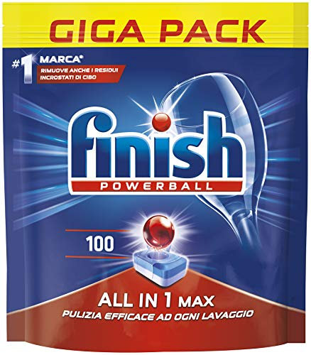Finish All in 1 Max Pastiglie Lavastoviglie, Regular, 100 Capsule