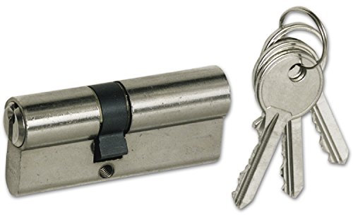 SECOTEC Einbau-Doppelzylinder EDZ 30+35 mm; Messing vernickelt; Profil-Zylinder PZ; Zylinder-Schloss; 1 Stück