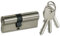 SECOTEC Einbau-Doppelzylinder EDZ 30+35 mm; Messing vernickelt; Profil-Zylinder PZ; Zylinder-Schloss; 1 Stück