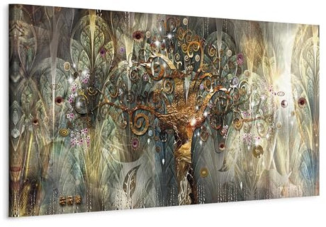 murando - Wandbilder XXL Gustav Klimt Baum des Lebens 135x45 cm - Vlies Leinwandbild 1 Teilig Kunstdruck modern Wandbilder XXL Wanddekoration Design Wand Bild Panoramabild - Abstrakt