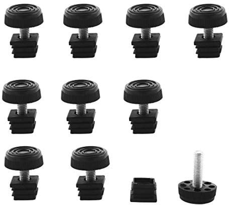 Sourcingmap Adjuster Leveling Feet 20 x 20mm Square Insert Kit Furniture Glide 10 Sets