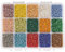PandaHall 7500pcs 15 Color 8/0 Cuentas de semillas de vidrio 3mm Cuentas forradas de plata con caja de contenedor para hacer joyas