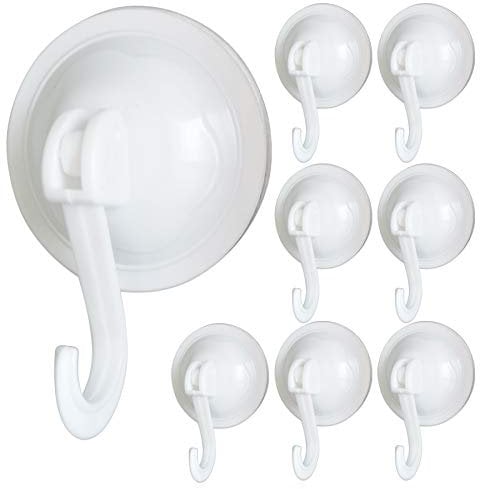 FZGUSYAF Ganci Ventose Sottovuoto Potenti Rimovibile Riutilizzabile Senza Chiodi e Colla per Qualsiasi Superficie Liscia e Piatta in Bagno, Cucina o Ufficio - 8 Pezzi