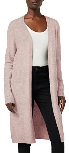 Vero Moda VMDOFFY LS Long Open Cardigan GA Noos Gilet, Rose (Woodrose Detail: Mélange), 36 (Taille Fabricant: X-Small) Femme