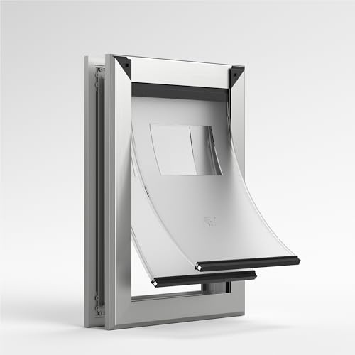 MAVRICFLEX Robuste Hundetür in XL, energieeffizienter robuster Aluminiumrahmen, XL-Hundetür mit doppeltem Schiebeverschluss, magnetische Doppelklappen, Hundetür für große Hunde, bis zu 100 kg