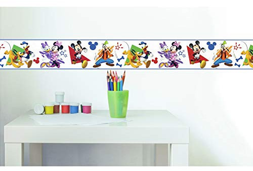 Disney RMK4406BD Mickey and His Friends Peel and Stick Wallpaper Border, Multi-Colour, 5 x 15