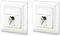 deleyCON 2x CAT6a Jeu de Prises Réseau Keystone Encastré 2x Prise Réseau 2x Module Keystone Boîtier Métallique Blindé STP Prise de Données RJ45 Keystone Jack Câble Réseau