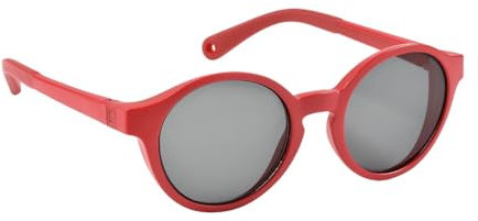 BÉABA, Lunettes de soleil pour Enfants 2-4 ans, Protection 100% UV - CAT 3, Protection Latérale, Confort Optimal, Branches ajustables 360°, Coquelicot