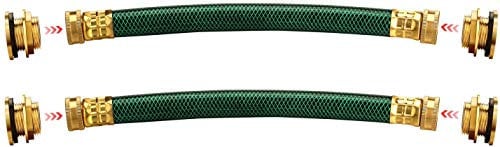 2 Sätze Regentonnen Verbindungsset, 19 mm 3/4 | Schlauch: 25 cm - Regentonnenverbindung