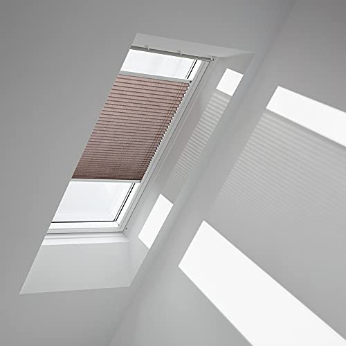 VELUX Original Plissee (FHL), Weisse Seitenschienen, MK06, Mokka gepunktet/FHL MK06 1276SWL