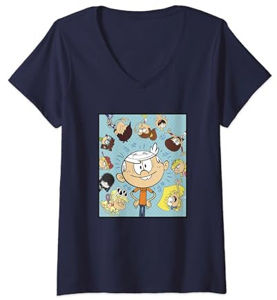 The Loud House Group Circle Portrait Poster T-Shirt mit V-Ausschnitt