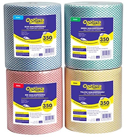 Janit-X Optima All Purpose, Non Woven Cloth Roll 350 Sheet (6 Pack, Blue)