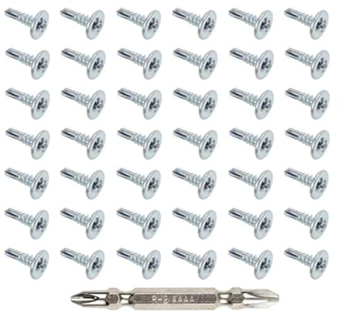 ComPDCVD 120 Pièces Vis Autoforeuse Vis Autotaraudeuse à Tête Ronde Antirouille 4.2x13mm Zinguées Vis à tôle Auto-Perceuse à tête avec Foret Pour Métal en Bois Souple
