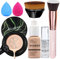 Pilzkopf Luftkissen CC Creme, Air Cushion CC Cream,PHOERA Foundation,PHOERA Primer,Make Up Foundation Pinsel and Puder Pinsel, Make up Schwamm Set (104 Buff Beige +04 Buff Beige CC)