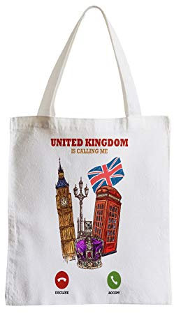 Fabulous Große Einkaufstasche für den Strand, für Studenten, United Kingdom Is Calling Me London England