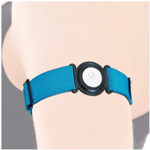 DiaBrothers Freestyle Libre 3 Fixierband Fixierung Halter mit verstellbarem Armband - Halter: schwarz - Armband: himmelblau - Größe: M (25-35 cm)