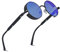 besbomig Sonnenbrille Damen Herren - Retro Rund Steampunk Brille UV400 Schutz Polarisiert Hippie Festliche Partybrille Fasching Brillen Rave Outdoor Aktivitäten Modeaccessoire