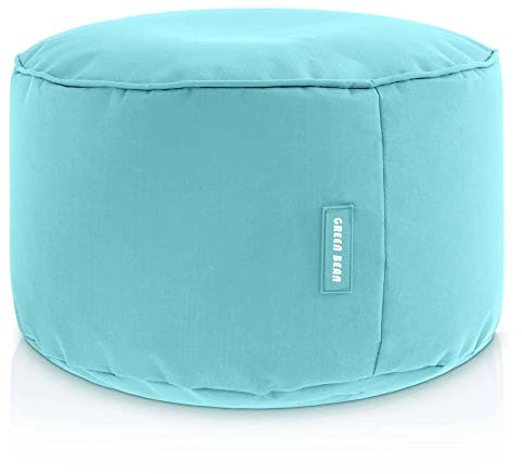 Green Bean Sitzsack-Hocker 25x45cm mit EPS-Perlen Füllung - Fußhocker Fußkissen Sitz-Pouf für Sitzsäcke - Bodenkissen für Kinder und Erwachsene - Fußablage Sitzkissen Sitzhocker Aquamarin