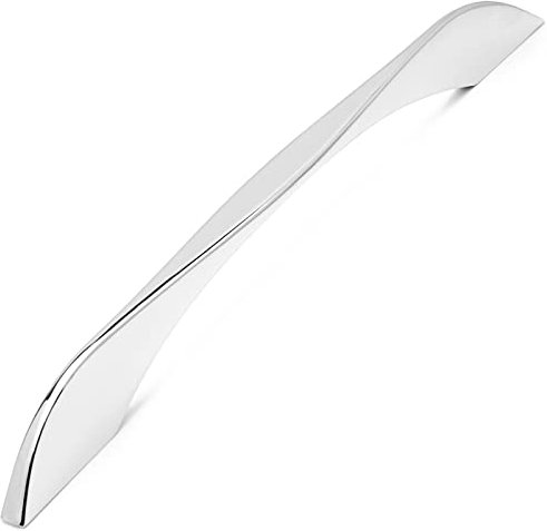 Decoranddecor Twisted Cabinet Pull Handles High End Cupboard Knobs Furniture Pulls for Kitchen Wardrobe Drawer (192mm Or 224mm (Fits Both), Polished Chrome)