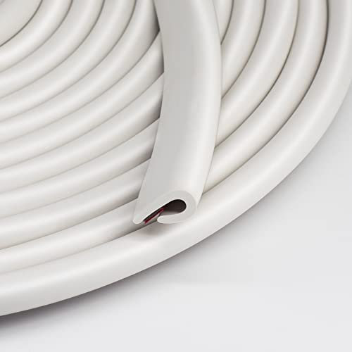Edge Trim-Rubber U Channel Length with self-Adhesive Design for car Doors, Table Corners, etc (9.8FEET, White)