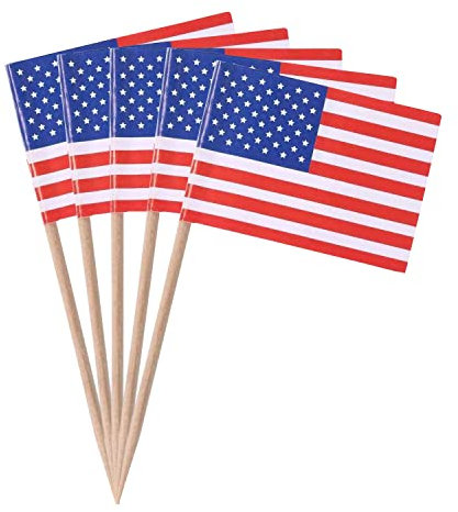 WedDecor USA Flagge Cocktail für Mix Essen & Cupcake Stäbchen Toppers Stäbe für BBQ, Sports Königlich Party Thema Events, Party Stromversorgung Dekorationen, 50pcs