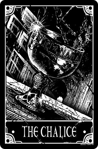 Deadly Tarot The Calice Petite plaque en étain Noir 10 x 15 cm