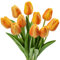 10 pcs Künstliche Blumen Tulpen, Decor Kunstblumen sehr echt, Plastikblumen Tulpen PU Latex real Touch, Gefälschte Blumen Tulpen Orange für Hochzeitszimmer Decor Wohnzimmer Büro Hotel Küche Decor