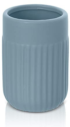 Portaspazzolini Bagno a Bicchiere Turchese Cobalto, in Ceramica, Linea Cup