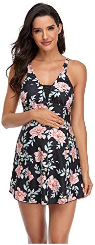 Enceinte Pantalons maternité Tee Shirt Robe Femme Top Maillots de Bain Femme Imprimé Floral Short de maternité Maillots de Bain de Grossesse Maillots de Bain de maternité Maillot De Bain Fille Vert