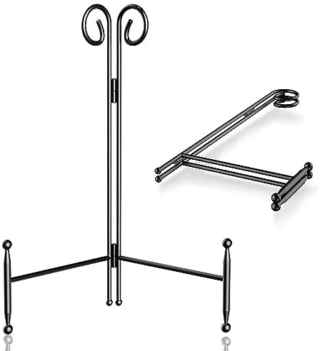 HOPEME Plate Display Stand, Black Metal Easel for Table, Sturdy Holder for Dish, Decorative Plate, Photo, Picture, Artwork, Card and Wedding Easel, 10-Inch 2Pack