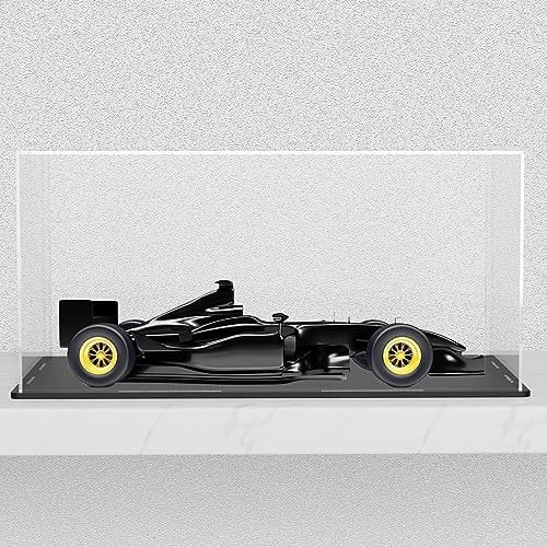 Acryl-Präsentationsvitrine, 13x6,7x6,3 Zoll Acryl-Würfelboxen zur Präsentation, klare Vitrinen mit mattem schwarzen Boden und Deckel für 1:18 Maßstab Diecast-Modellautos