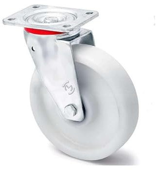 WIKO Schwerlastrollen 125 mm Transportrollen - Aluminium Polyamid Rolle Set bis 400 kg - Lenkrollen mit Bremse - Bockrollen (Lenkrolle)