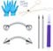 NIUSIMAN 16G Piercing Kit, Stainless Steel 14G Needles, Disposable Clamps with Eyebrow Rings Self Piercing Jewelry Tool