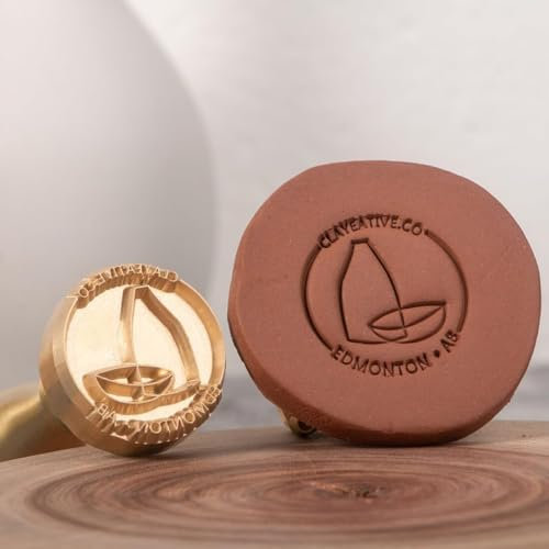 Benutzerdefinierte Keramik Stempel für Ton - Personalisiertes Logo, Messing - Geschenk für Töpfer, Ton Signatur (0.5-3 in)