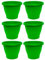 Acan Tradineur - Pack de 6 Macetas de plástico Redondas para Plantas y Flores Mediterránea con Orificios Inferiores. Recipiente, macetero Exterior e Interior del hogar - Color Verde - 60 cm