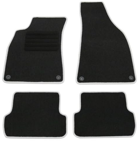 AD Tuning HG3684-SILBER Fußmatten Set (4teilig) Schwarz Silber Autoteppiche