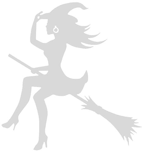 Lpitoy Auto Styling Aufkleber Lustige Hexen Reitbesen Autoaufkleber Wasserdichtes Fensterglasaufkleber Motorradaufkleber Autozubehör Accessoires