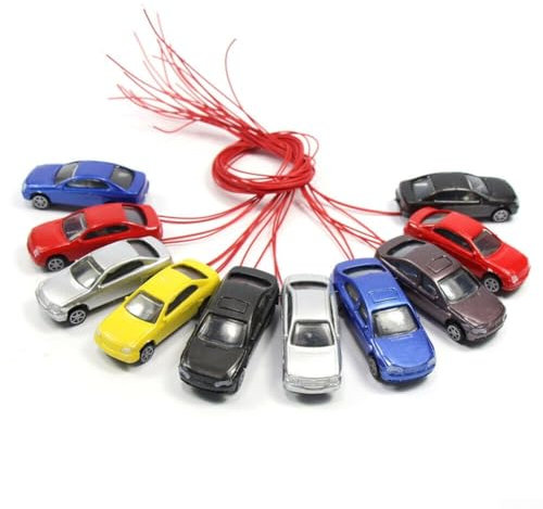 HpLive 10pcs Modellauto mit Licht 1:87~1:100 geeignet für HO/TT Scale beleuchtetes Modellauto