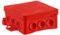 SIMET Anschlussdose NS6 FASTBOX&HOOK, Abmessungen 85 X 85 X 40 MM, rot, halogenfrei, selbstverlöschend, UV-beständig, IP54, mit Einhängemöglichkeit HNS, 30 Stück
