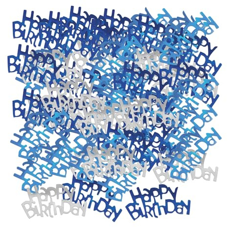 2 Stück 30 G Blaues Geburtstagskonfetti, Geburtstags-Streudekorationen, Kinder-Streudekorationskonfetti, Tischparty-Dekorationszubehör (Dunkelblau, Himmelblau, Silber).