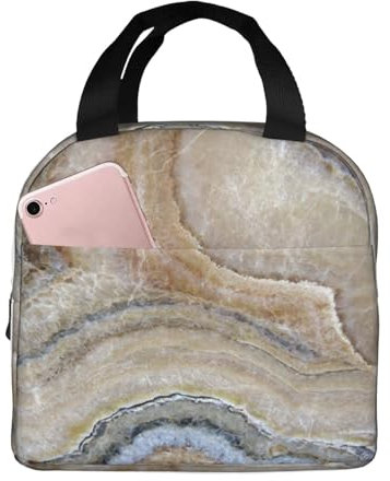 LSZJSGQ Yqxwjl Lunchtasche für Damen, isolierte wiederverwendbare Lunchtasche, Onyx-Stein, hellblau, für Erwachsene, Schule, Mittagessen