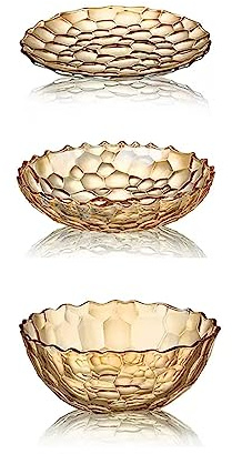 Corbeille à Fruits Assiette de fruits légère de Style de luxe, assiette de fruits exquise de qualité supérieure, maison salon Table basse, assiette de fruits en verre haut de gamme, ornements 3 pièces