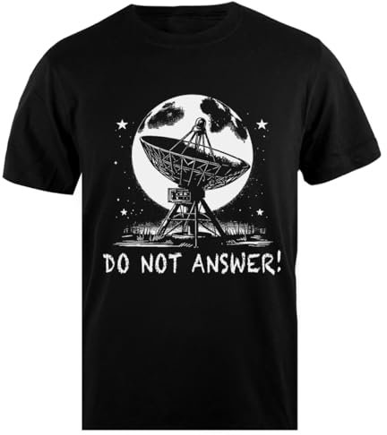 TAMBOOTEE Do Not Answer 3 Body Problem T-Shirt Noir pour Hommes, Coupe Simple, Chemise Masculine