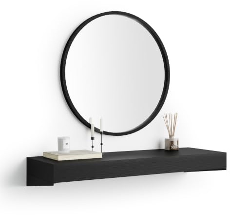 MOBILI FIVER, Wandkonsole Evolution 120x40, Esche Schwarz, Made In Italy