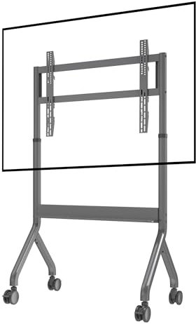 NB Ergonomic Mobile TV Cart on Wheels, Electric Lift TV Stand for 75 to 90 Inch LED LCD Screen, Max Load 68 kg, TV Trolley Rolling Floor Stand Max VESA 900x600 mm P150
